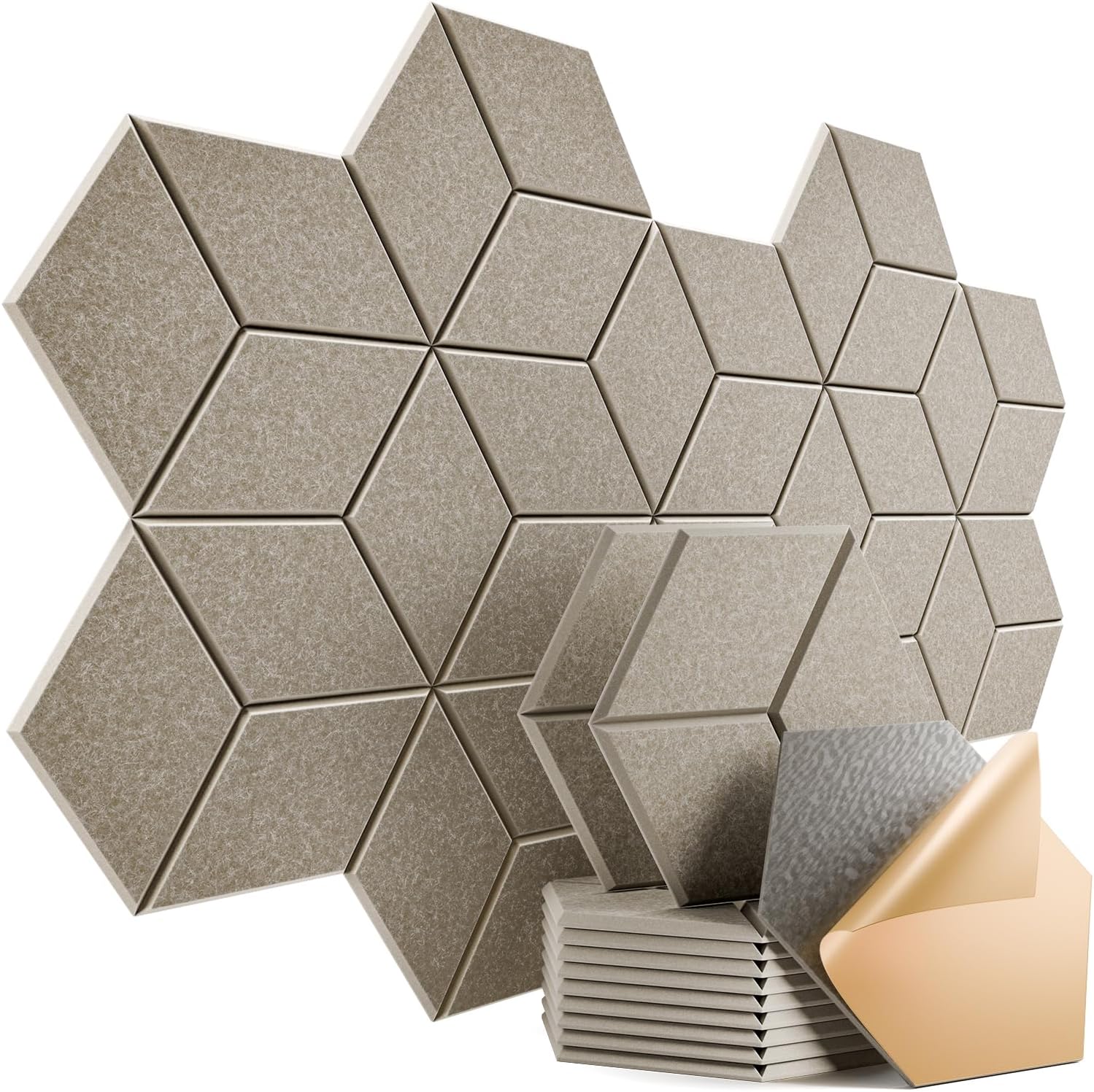 12 Pack Self-adhesive Acoustic Panels for Soundproofing Needs