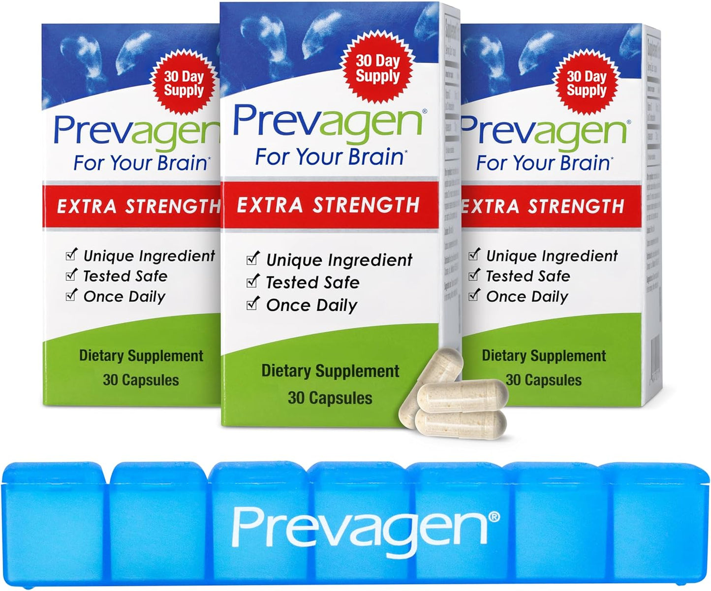 Prevagen Extra Strength Brain Supplement with 7-Day Pill Minder