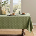 Sage Green Linen Tablecloth 60x102 in - Spillproof Textured Table