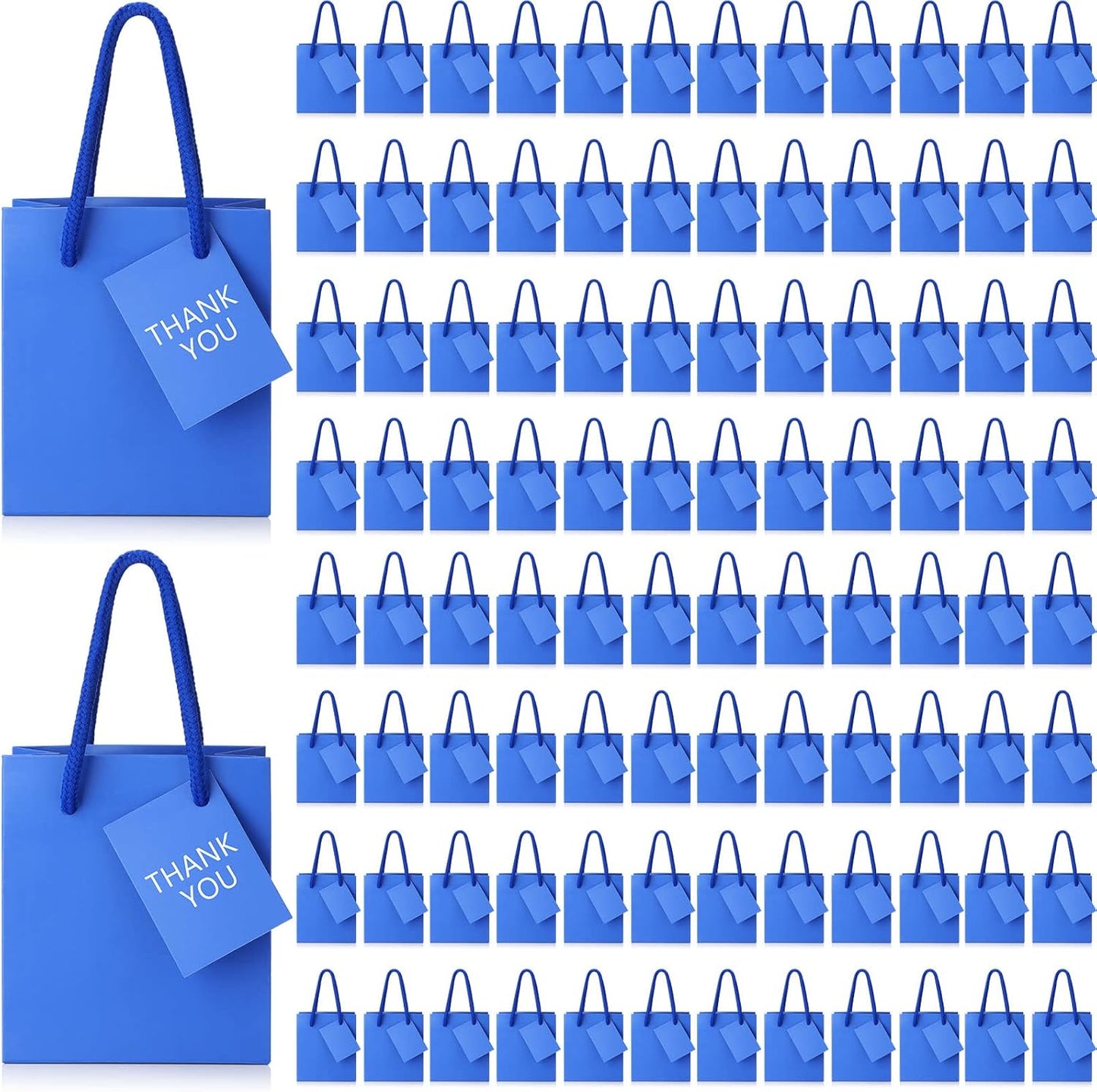 Mini Gift Bags Bulk Set of 100 for Parties and Events