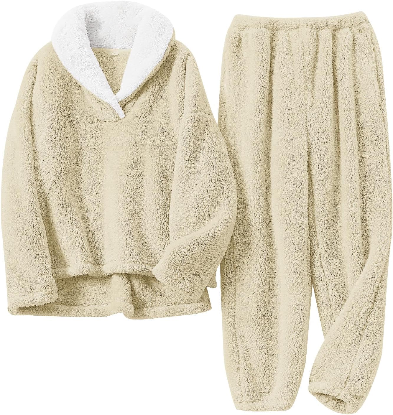 Fluffy Pajamas for Women Set Soft Comfy Fleece Pjs for Winter