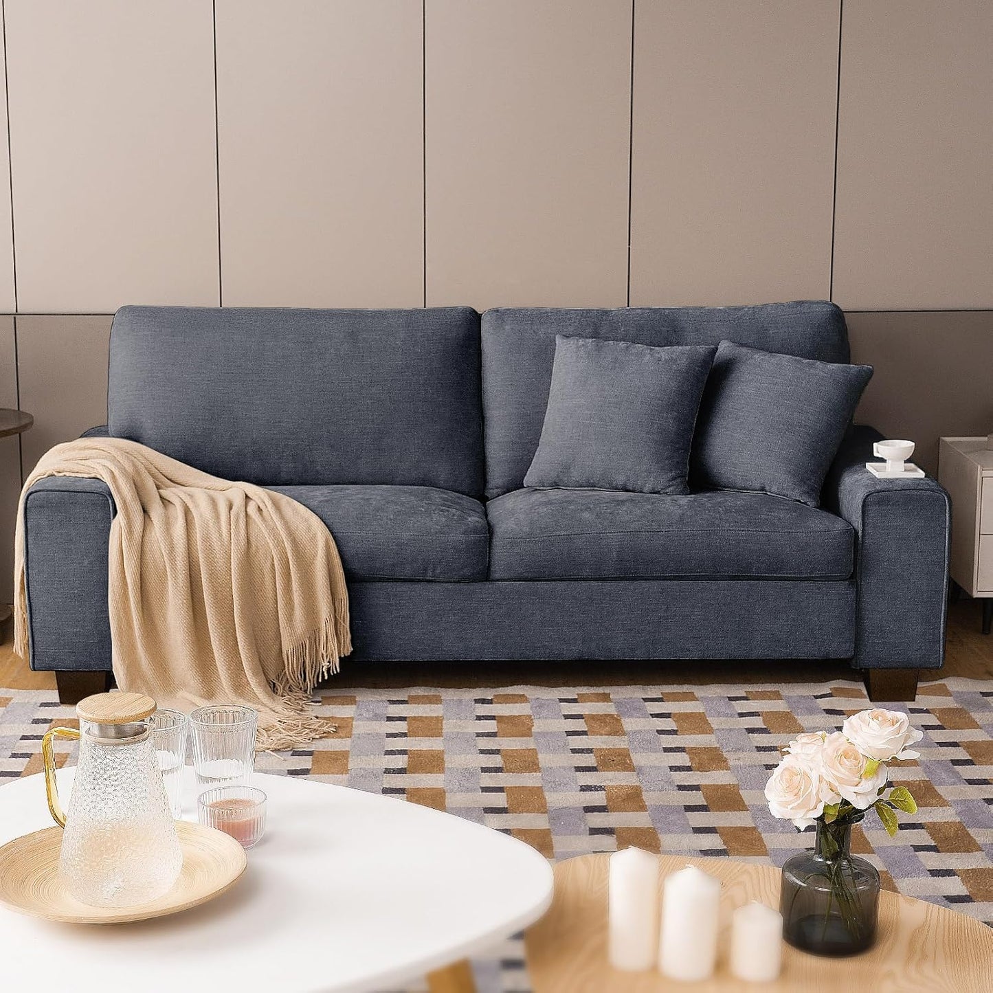 DOPEDIO Modern Loveseat Sofa for Living Room, Easy Assembly