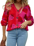 Floral Cropped Cardigan Sweater - Cute Y2K Daisy Knit