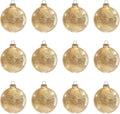 Gold Mercury Glass Ball Christmas Ornaments Set of 12 - Elegant Tree