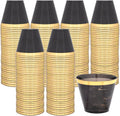 Supernal 200 Pcs Gold and Black 9oz Plastic Cups - Elegant Disposable