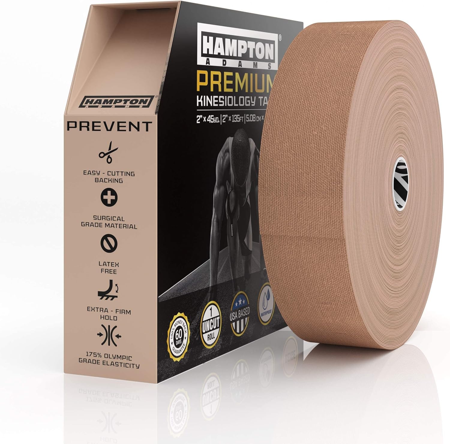 Hampton Adams Elastic Kinesiology Tape for Pain Relief & Support