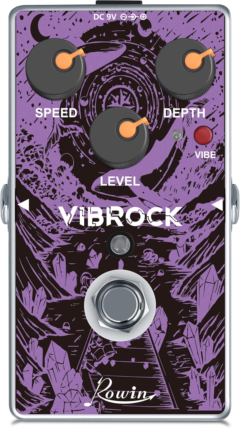 Rowin VIBROCK Chorus-Tremolo Monoblock Pedal for Guitarists