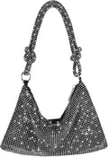 Rhinestone Purse Sparkly Evening Bag Silver Clutch - Elegant Sparkle