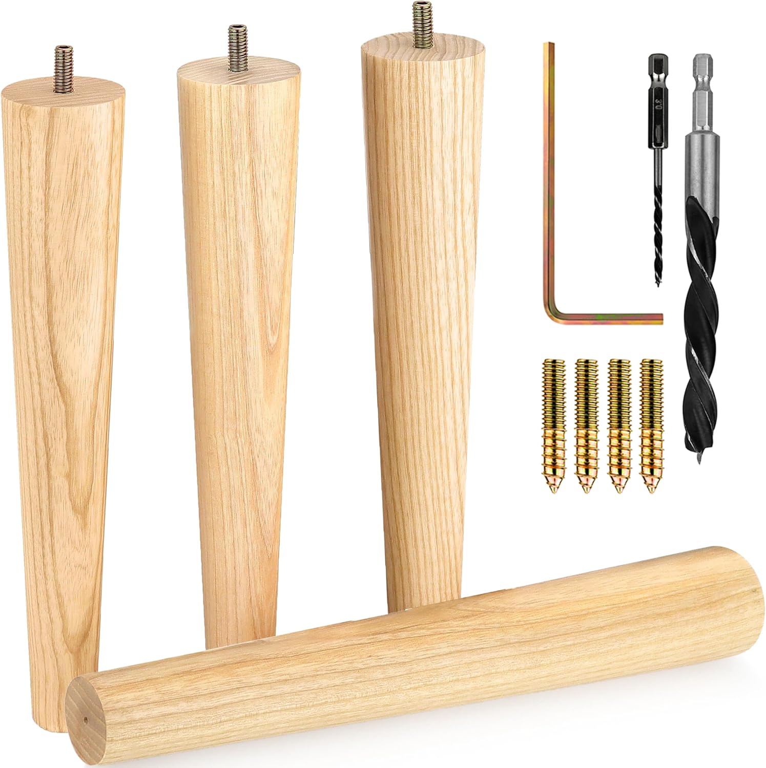 Premium Ash Wood Furniture Legs by Airy Abode - Elevate Style