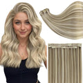 Full Shine Human Hair Clip in Extensions Balayage Ash Brown - Natural