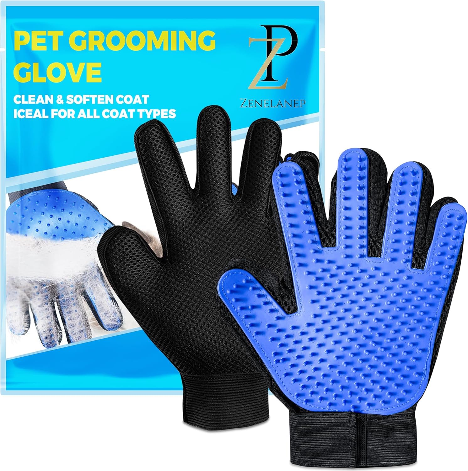 Efficient Pet Hair Removal Mittens - 1 Pair
