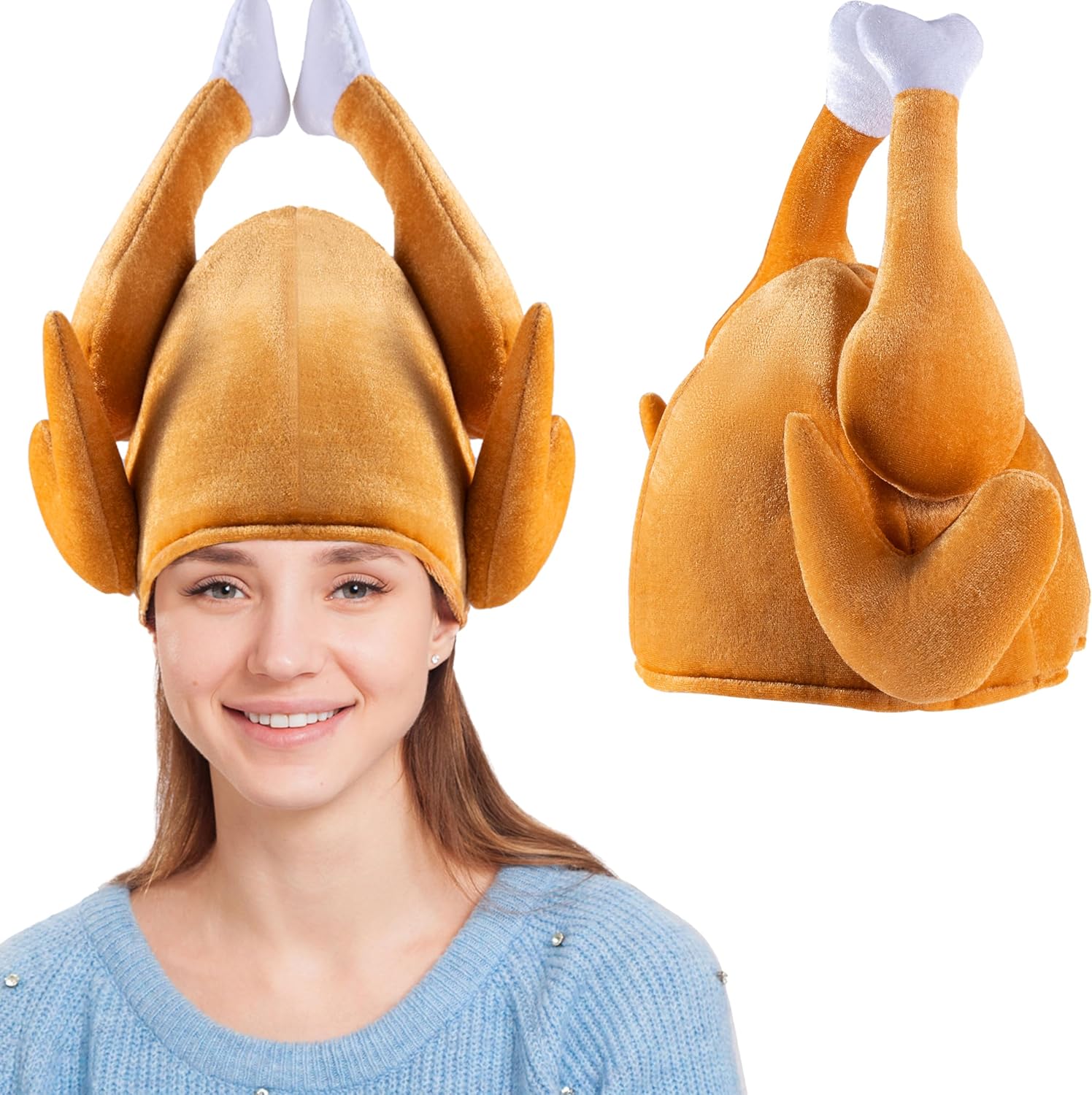 Spooktacular Creations Plush Roasted Turkey Hats for Fun
