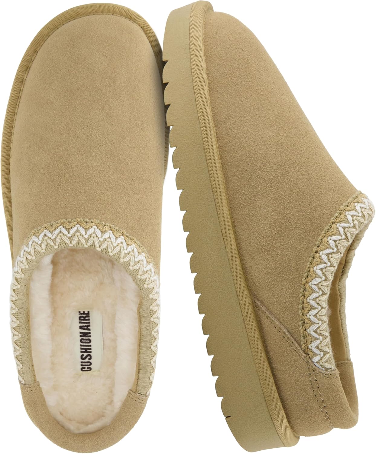 CUSHIONAIRE Keto Womens Slippers - Cozy Suede Mule Slipper