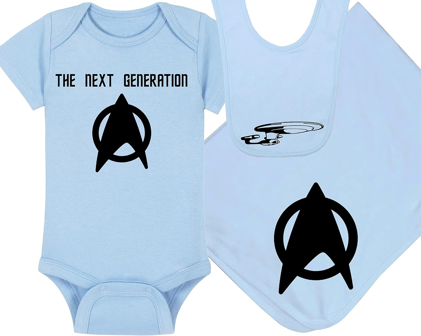 Trekkie Baby Onesie, Blanket, Bib Package for Little Fans