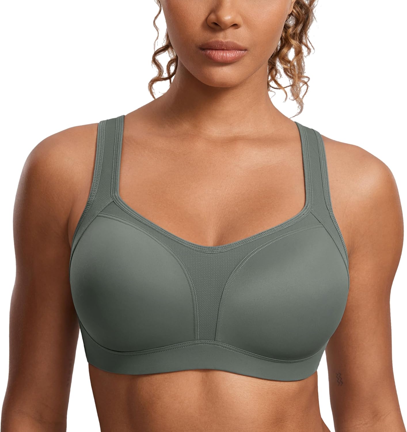 SYROKAN Women's High Impact Underwire Sports Bra for Large Bust
