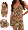 Two Piece Outfits for Women Y2K Cheetah Print Skort Set - Flirty Fit