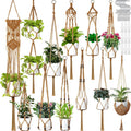 Macrame Plant Hangers 12 Pack - Boho Jute Hanging Planters