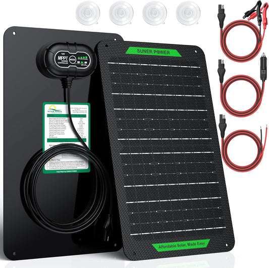 12W Waterproof Solar Battery Charger with Ultra-Smart MPPT Tech