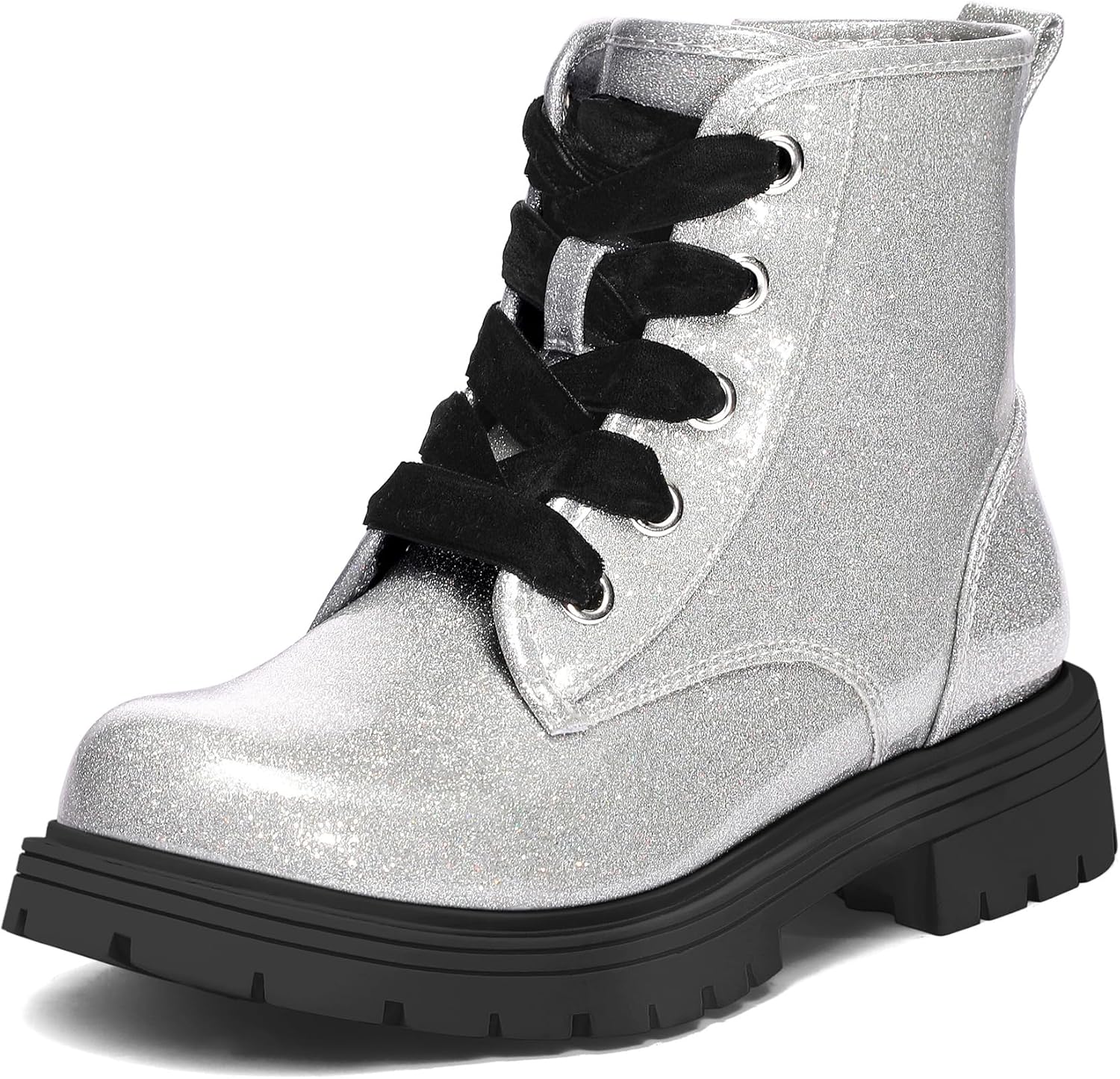 K KomForme Girls Glitter Ankle Boots for Stylish Kids