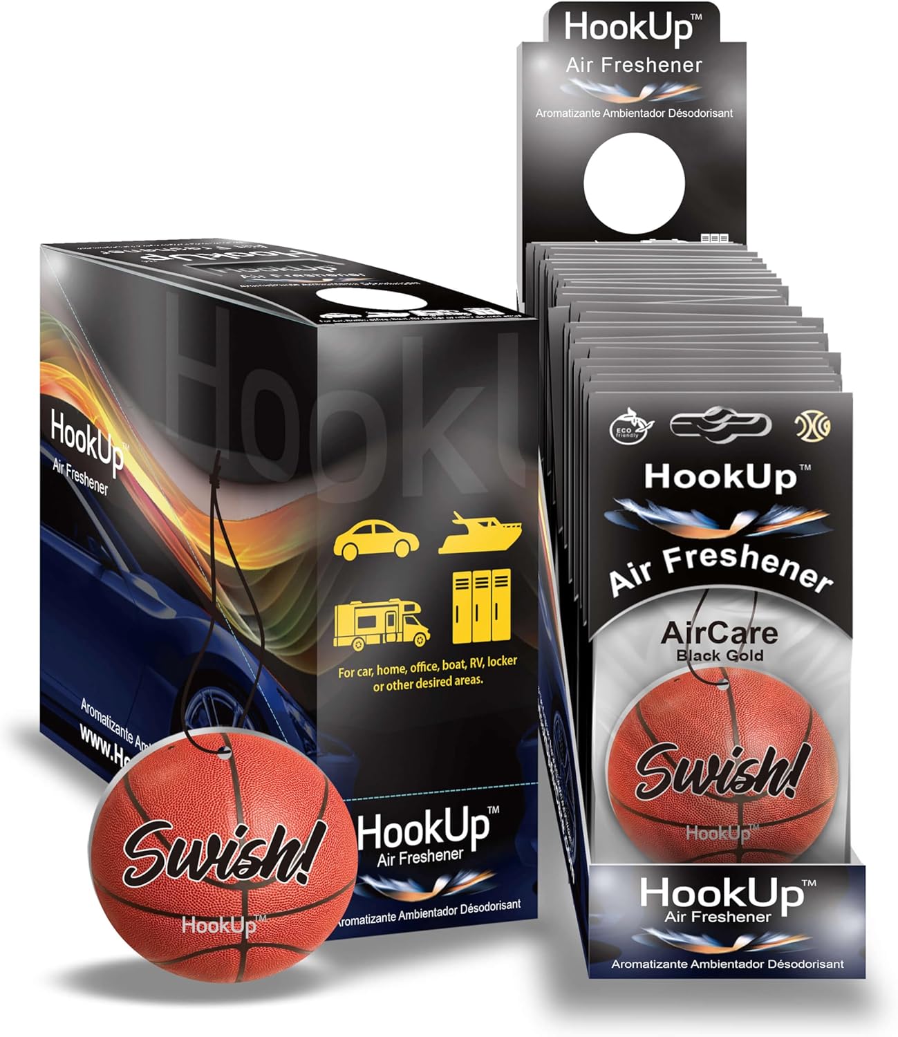 Basketball Car Air Freshener - 25 Pack with Black Gold Scent