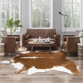 Faux Cow Print Rug Large 4ft x 3ft - Brown Cowhide Area Rug
