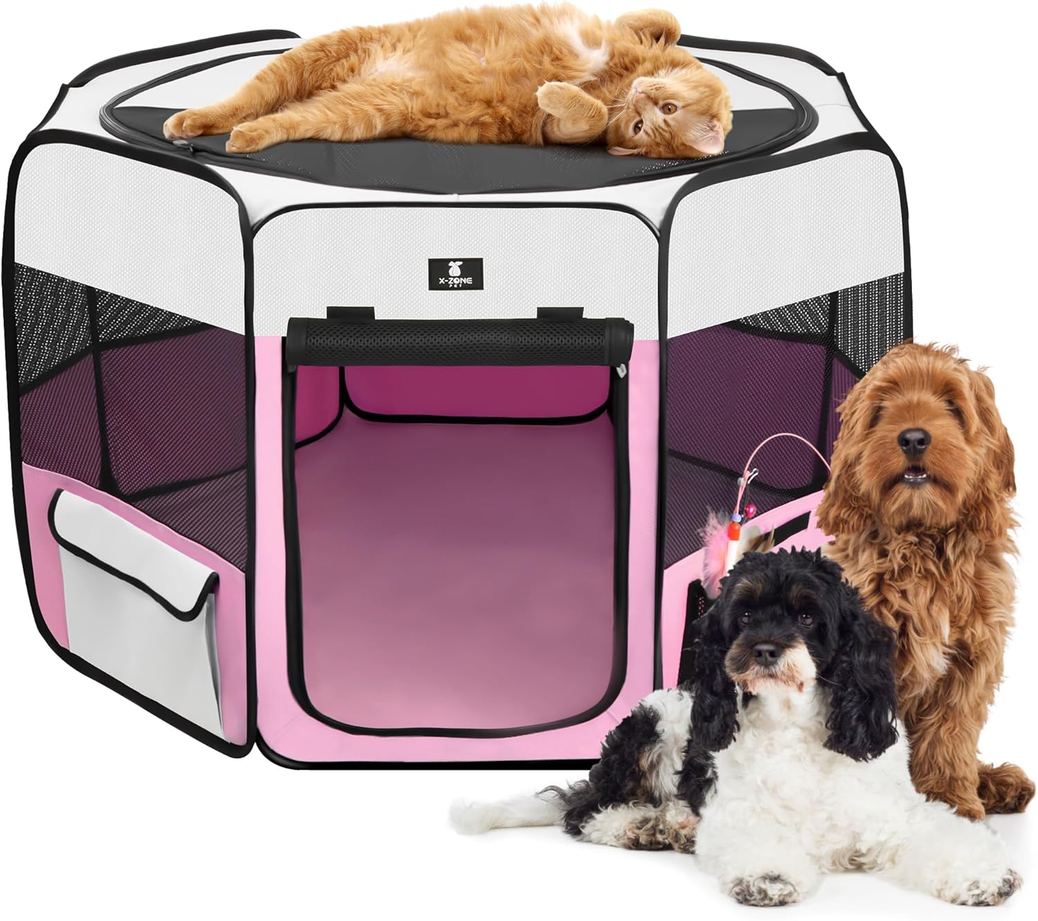 Portable Pet Playpen for Small Pets - Travel-Ready Fun!