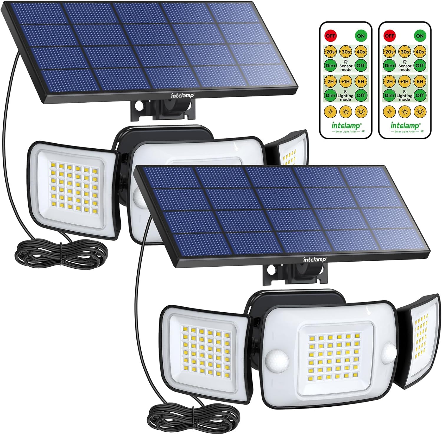 Intelamp Solar Flood Lights Outdoor Waterproof for Security