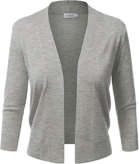 JJ Perfection Women's Basic 3/4 Sleeve Open Front Cardigan Review