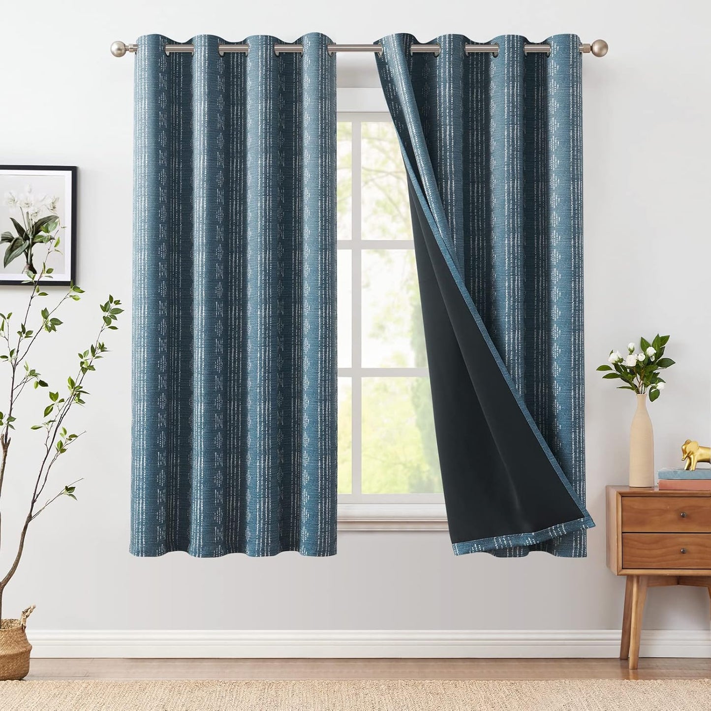 jinchan 95% Blackout Boho Curtains for Bedroom 54 Inch Length