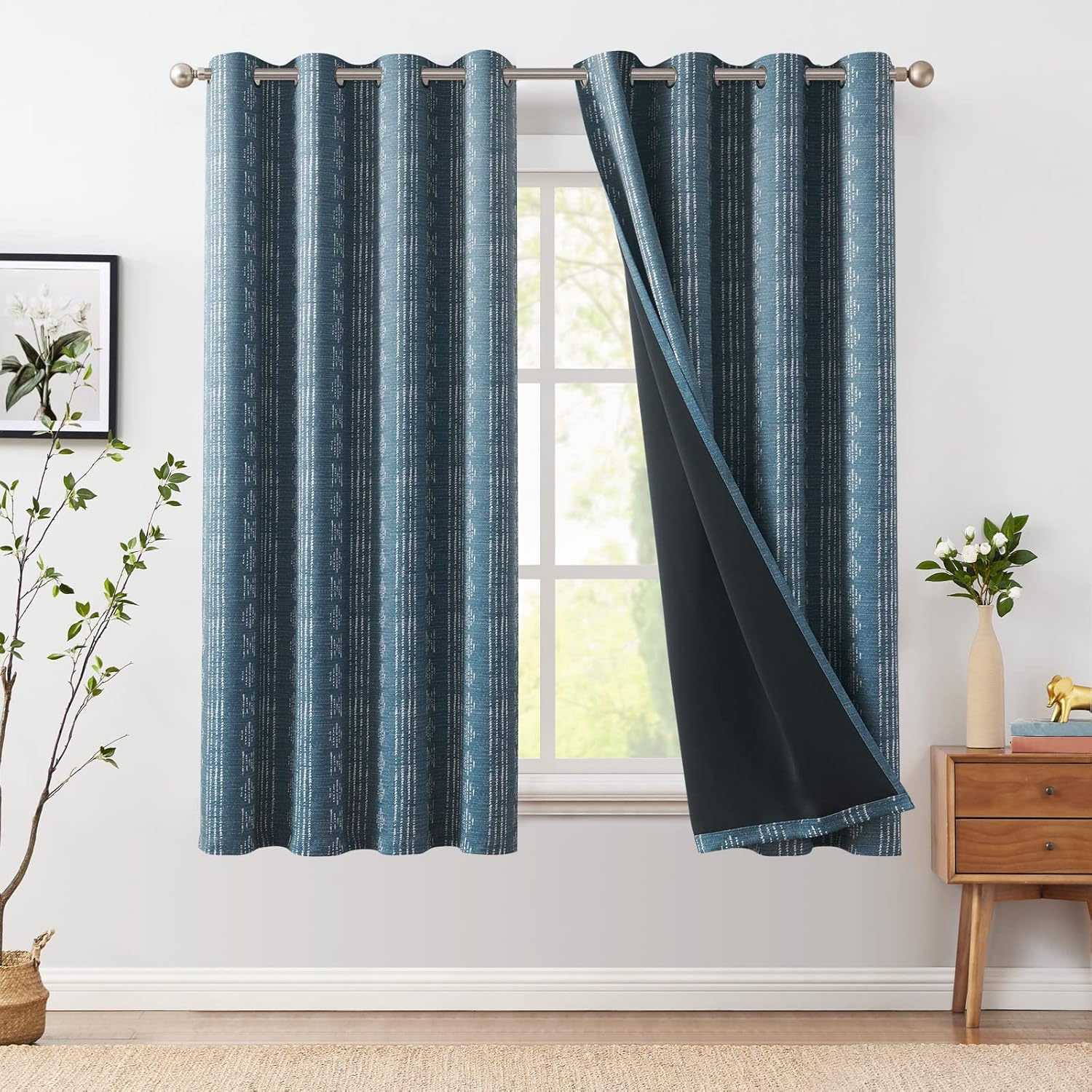 jinchan 95% Blackout Boho Curtains for Bedroom 54 Inch Length