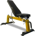 Deluxe Utility Weight Bench with Yellow Accents - Adjustable Incline