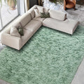 FinRec 9x12 Feet Light Green Fuzzy Shaggy Area Rug - Plush Comfort