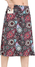 Womens Skorts Athletic Midi Skirt with Pockets - Modest Knee Length
