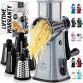 Rotary Cheese Grater with Reinforced Suction - 5 Blade Manual Shredder
