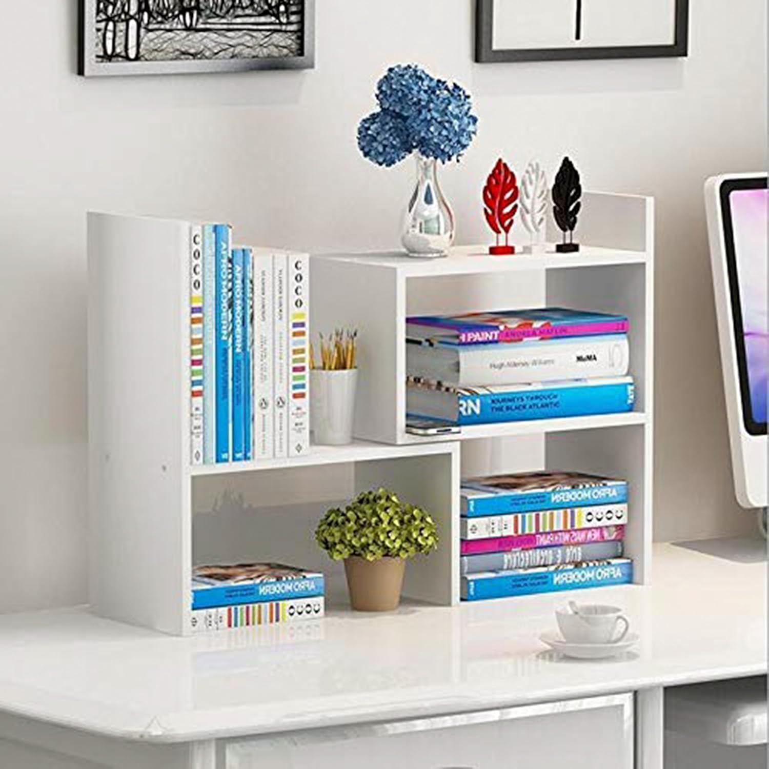 Expandable Desktop Bookcase - Organize with Ease!
