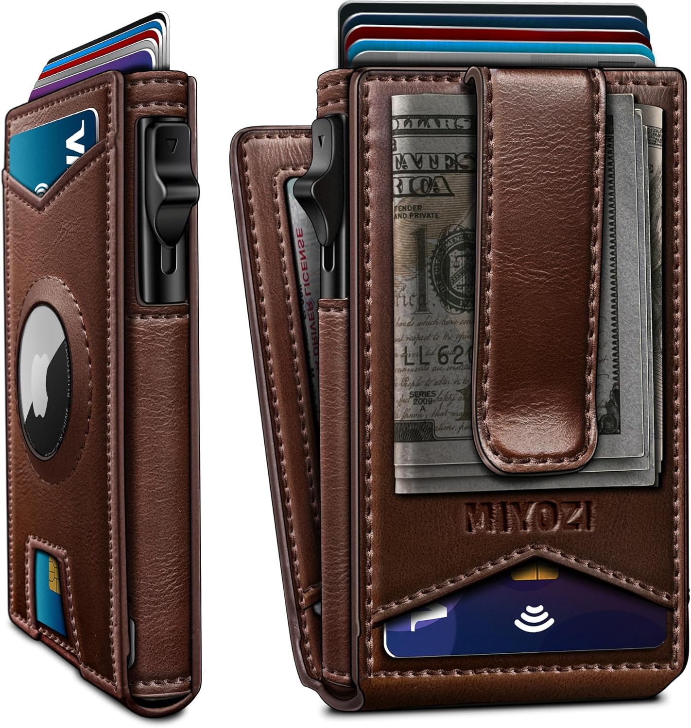 Airtag Wallet for Men with Money Clip and RFID Blocking Case