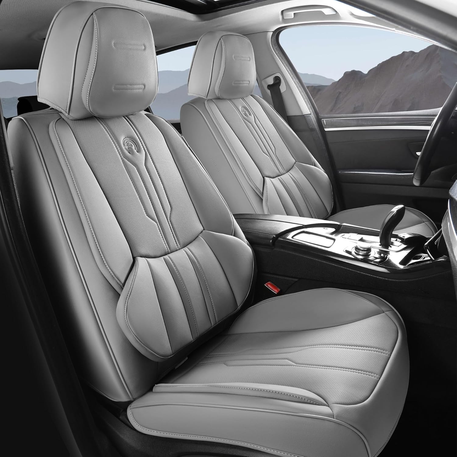 AOOG Car Seat Covers Full Set - Waterproof Leather Protection