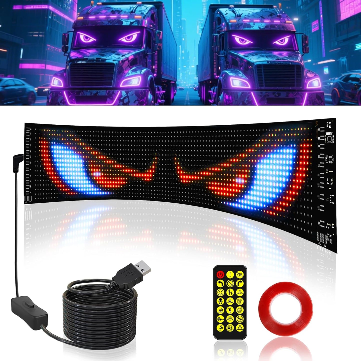 Devil Eyes Light for Car & Truck Windshield - Customizable Fun