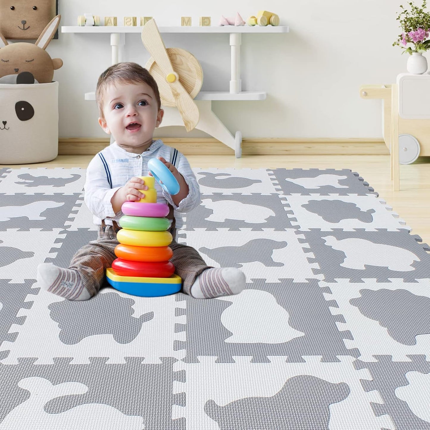 qqpp EVA 18 Tiles Baby Play Mat for Safe Tummy Time Fun