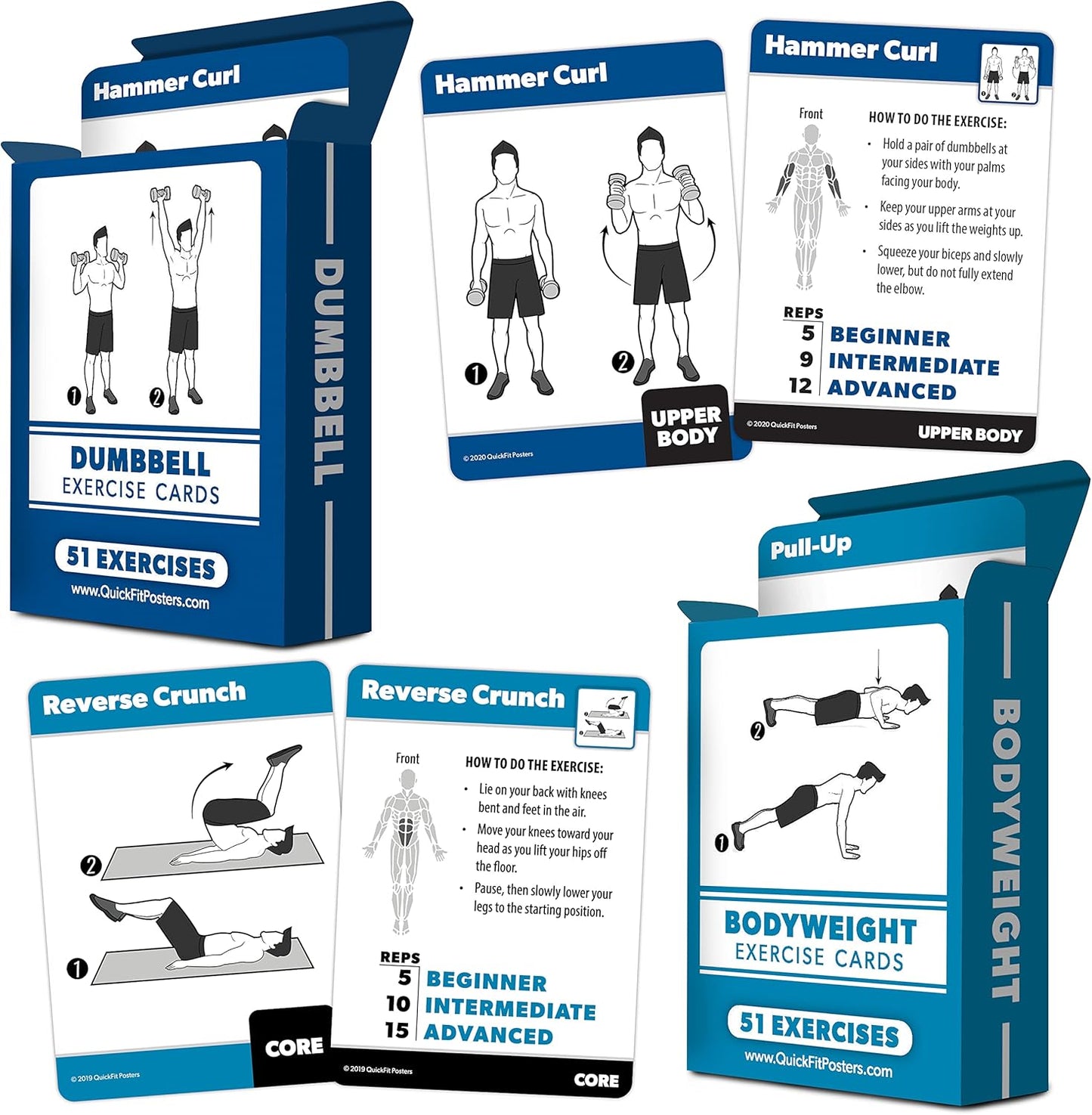 100+ Exercise Cards for Bodyweight & Dumbbell Workouts