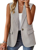 Mina Self Sleeveless Vest Blazer for Women - Versatile Workwear