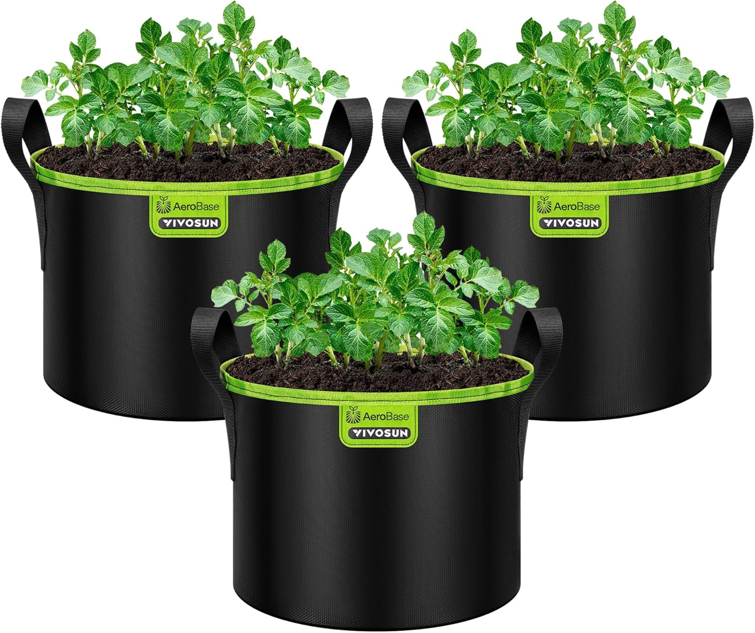 VIVOSUN 3-Pack 5-Gallon AeroBase Grow Bag for Better Growth