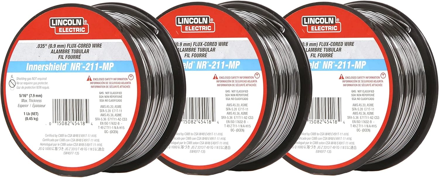 Lincoln Electric MIG Welding Wire NR-211-MP .035 Spool Pack of 3