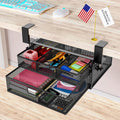 Clamp-On Under Desk Organizer by Cankm - No Drilling, 2 Drawers
