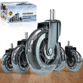 Silent Glide 3 Office Chair Wheels Set - Smooth & Quiet Movement on All Floors