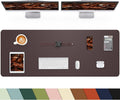 Large Leather Desk Pad Protector 55in x 24in - Non-Slip PU Desk Mat