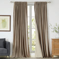 PRIMROSE Blackout Taupe Velvet Curtains 108 in - Heavy Thermal Panels