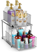Under Sink Organizer 2 Tier Metal Sliding Drawers - Space Saving