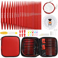 Aluminum Circular Knitting Needles Set with Ergonomic Handles - 57 pcs