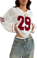 Verdusa Y2k Oversized Crochet Jersey Pullover - Cute Casual Layering